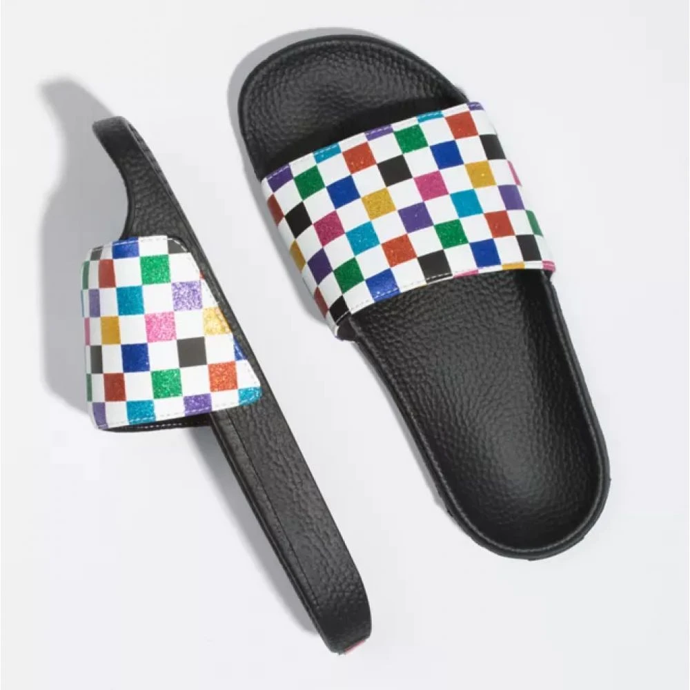 Vans Women's Glitter Slide-On In Checkerboard-Multi 3 Vans Women's Glitter Slide-On In Checkerboard-Multi - Image 3