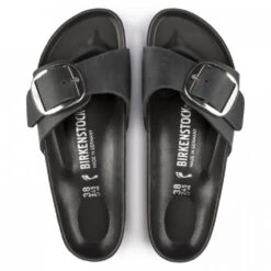 Birkenstock Women's Madrid Big Buckle Oiled Leather In Black (Narrow Width) -Birkenstock Store 1 0 1006523 top 1100x