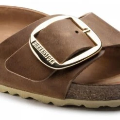 Birkenstock Women's Madrid Big Buckle Oiled Leather In Cognac (Narrow Width) -Birkenstock Store 1 0 1006525 detail 1 1100x