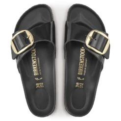 Birkenstock Women's Madrid Big Buckle Oiled Leather In High Shine Black (Narrow Width) -Birkenstock Store BI 1022650 518 3 1100x