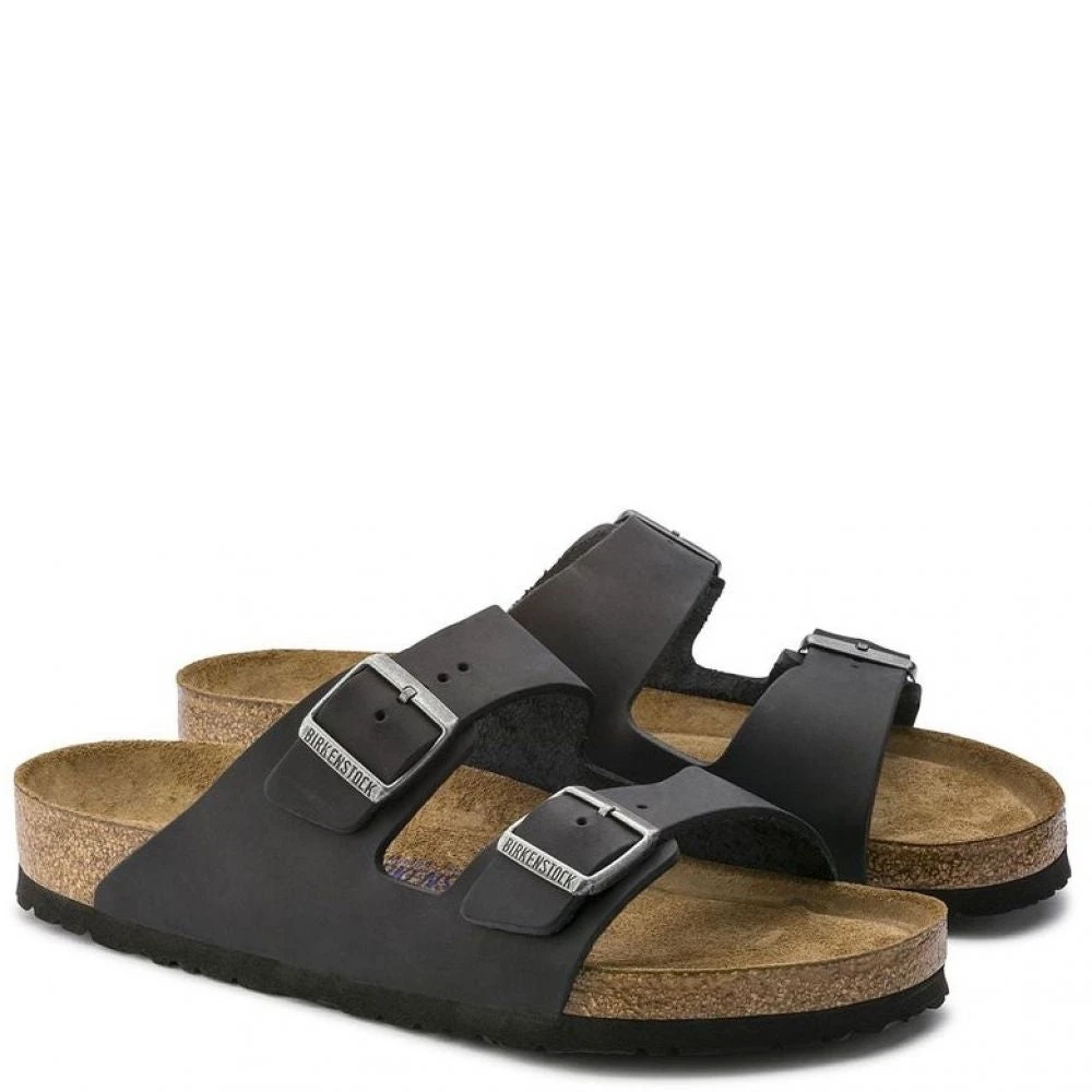 Birkenstock Arizona Softbed Oiled Leather In Black 3 Birkenstock Arizona Softbed Oiled Leather In Black - Image 3