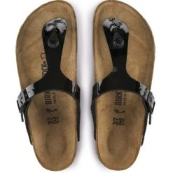 Birkenstock Gizeh Birko-Flor Patent In Black -Birkenstock Store b i birkenstock birko flor patent black 43663 4 1100x