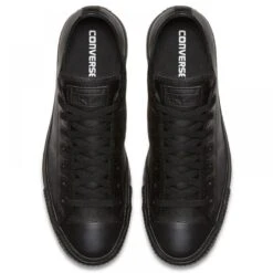 Converse Chuck Taylor All Star Mono Leather Low Top In Black Monochrome -Birkenstock Store c o converse chuck taylor all star monochrome leather low top black 135253 4 1100x