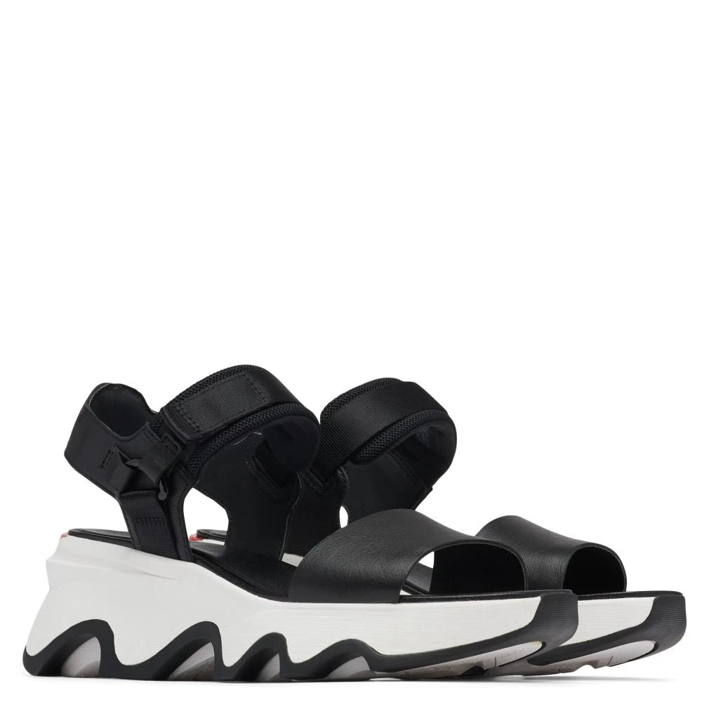 Sorel Women's Kinetic Y-Strap High Sandal In Black/White 2 Sorel Women's Kinetic Y-Strap High Sandal In Black/White - Image 2