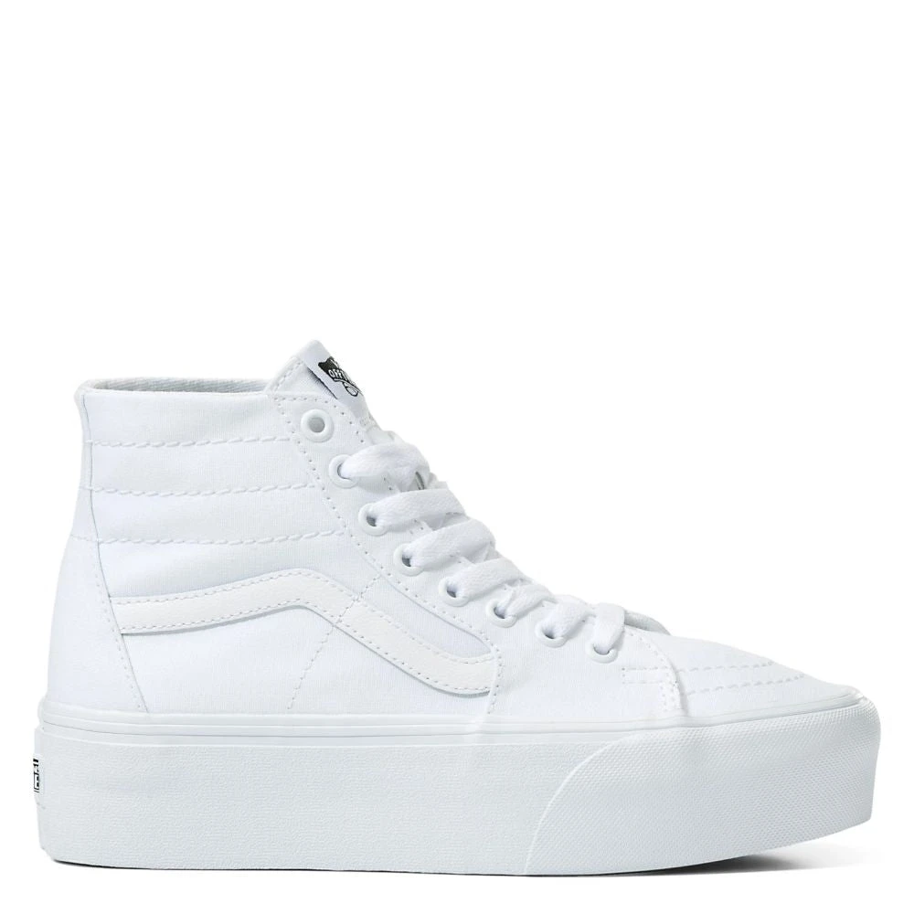 Vans Women's Sk8-Hi Tapered Stackform In True White 1 Vans Women's Sk8-Hi Tapered Stackform In True White