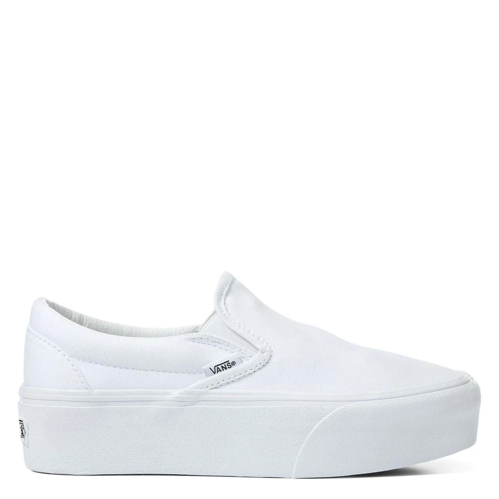 Vans Women's Classic Slip-On Stackform In White/White 1 Vans Women's Classic Slip-On Stackform In White/White